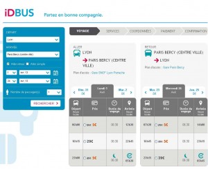 IDBUS .. trajets lyon – paris à 5 euros .. pour des trajets du 24/01 au 26 mai 2013