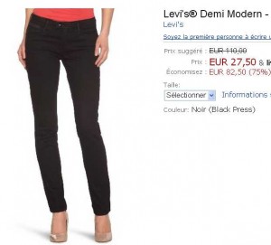 Jean Levi’s femmes à 27.50 euros faire vite .. TERMINE ..