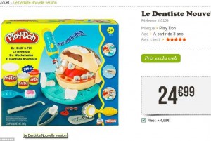 Jouet : pate à modeler Play Doh le dentiste à 8 euros contre le double bien souvent.. toujours dispo
