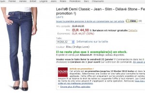 Jeans Levis Femmes à moins de 45 euros