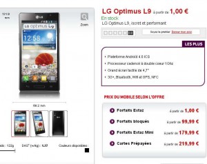 Smartphone LG Optimus L9 à moins de 220 euros en formule prepayée