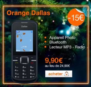 Telephone mobile à moins de 10 euros en formule prepayée avec 5 euros de credit .. jusqu’au 4 janvier 2013 .. TERMINE