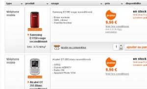 2 mobiles reconditionnés à moins de 10 euros en formule prepayée sans engagement … TERMINE