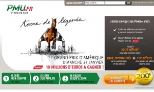 Pmu.fr .. premier pari hippique remboursé à hauteur de 190 euros .. pour une inscription le 27 janvier