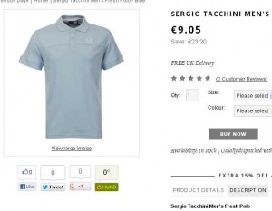 Polo Sergio Tacchini à 7.69 euros port inclu