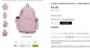 Un sac à dos rose de tennis pour moins de 6 euros port inclu