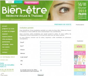 Invitation gratuite salon bien etre et medecine douce fevrier 2013 Paris