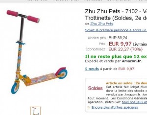 Trottinette Zhu Zhu Pets à moins de 10 euros (contre plus du double) .. TERMINE
