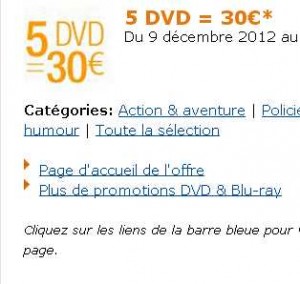 5 dvd pour 30 euros .. des bonnes affaires