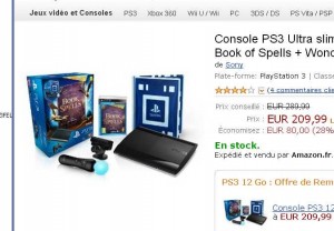 Pack Console PS3 12go Book of Spells qui revient à moins de 160 euros