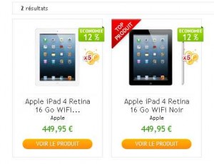 Ipad Retina (ipad 4) à moins de 430 euros plus 22 euros de bons d’achats le 25/02