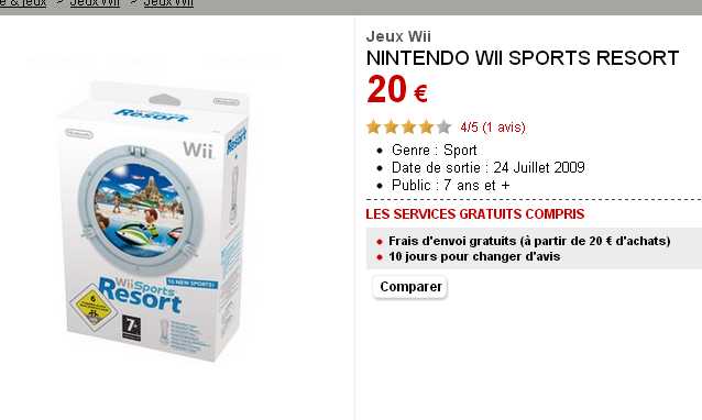 jeu wii sport resort