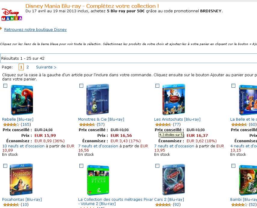 5 blu ray disney pixar pour 50 euros jusqu'au