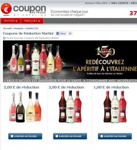 Bouteille de Martini à 4.19 euros du 24/04 au 30 avril / 5.38 euros les 2 bouteilles
