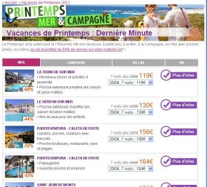 location vacances de printemps