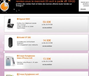 Orange : vente flash 3-5 avril : mobile à moins de 15 euros