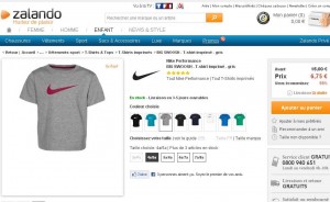 Tee shirt Nike enfant à 6.75 euros port inclu