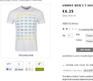 6.25 euros port inclu le tee shirt umbro pour hommes