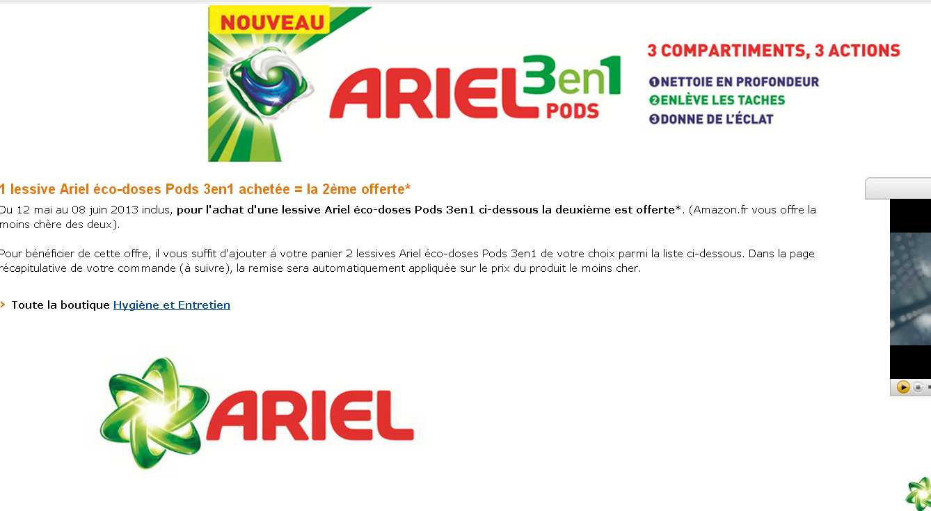 Promo Pods De Lessive Ariel chez Norma
