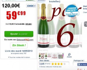 Moins de 60 euros port inclu les 6 bouteilles de champagne .. toujours dispo
