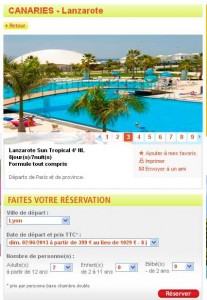 399 euros en all inclu à Lanzarotte (canaries) depart de Lyon le 2 juin