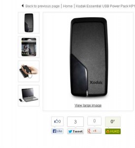 Chargeur autonome Kodak 1000mah à moins de 8 euros .. toujours dispo