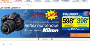 Appareil Photo Nikon D5100 à 598€ mais avec 200 euros de credit sur la carte carrefour du 2 au 4 mai