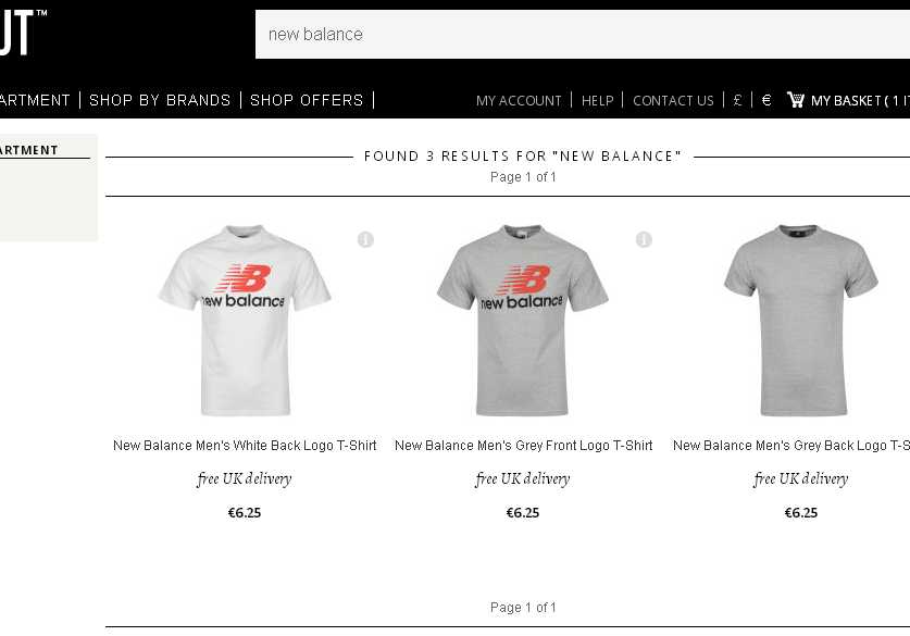 3 tee shirts de la marque New Balance Ã  6.25 euros l'un