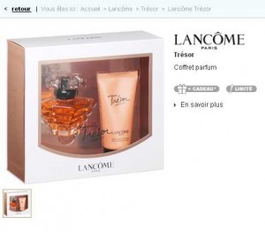 Coffret Tresor de Lancome à moins de 24 euros (28 euros avec les frais de port)
