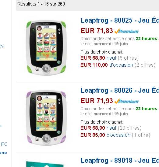 leappad explorer 1 sur amazon