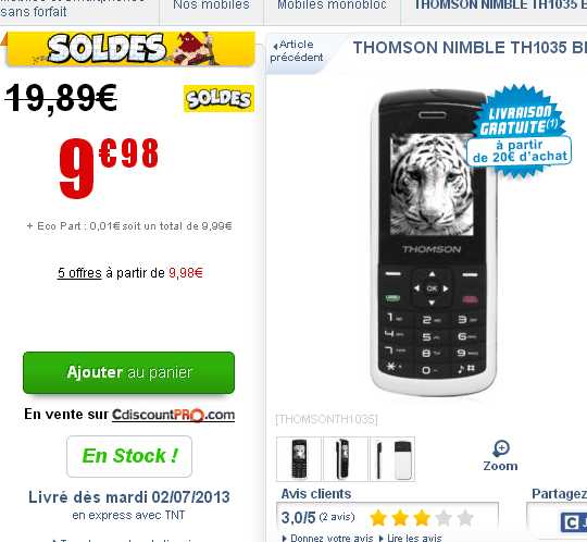 telpehone portable pas cher