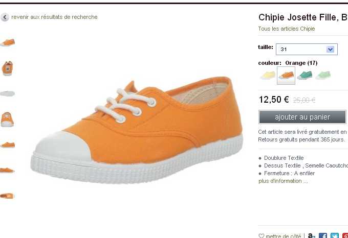 baskets chipie pour fillettes