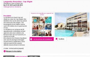 location juillet cap d'agde