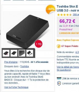disque dur 1to usb3