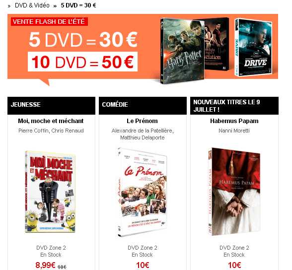 dvd pas chers surle site de la fnac