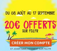 Fdj.fr : 20 euros offerts pour la création d’un nouveau compte joueur et un premier jeu de 2 euros