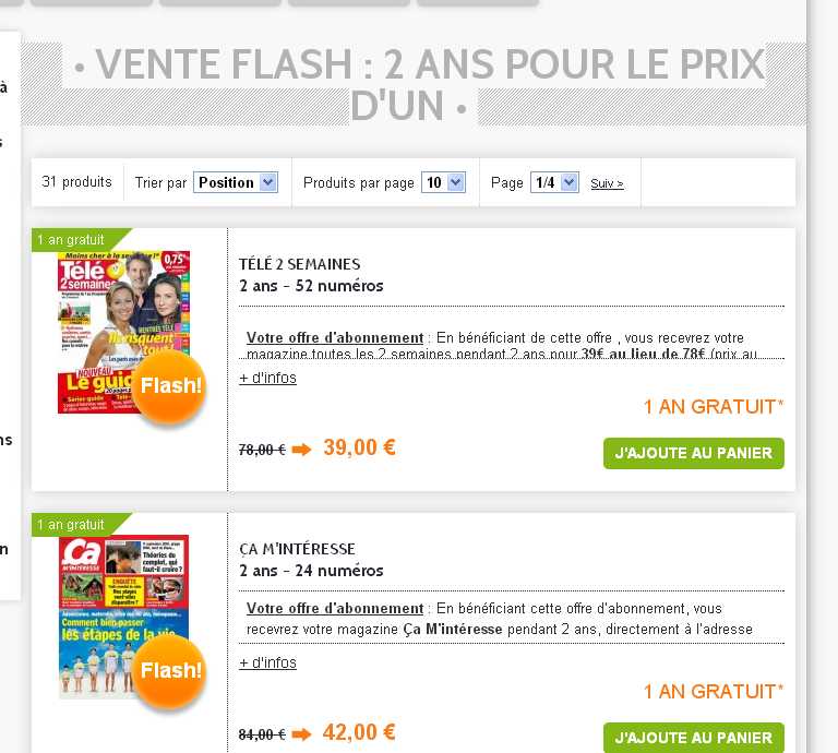 prismashop abonnement