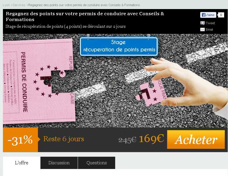 Stage Récupération De Points 99 Euros Lyon