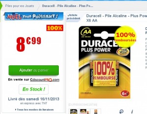 piles 100 pourcent remboursé