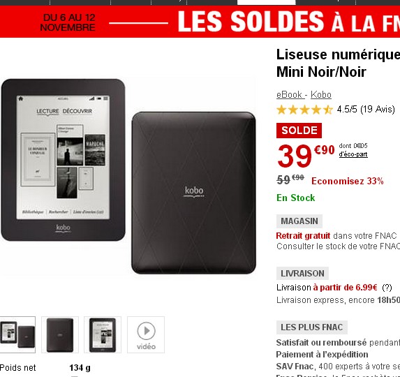 Kobo Mini : fiche technique, prix et discussion