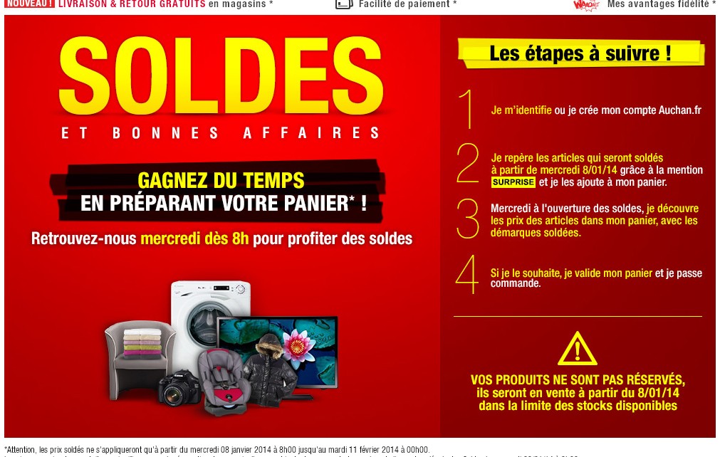 Soldes sur auchan.fr voir les articles en soldes