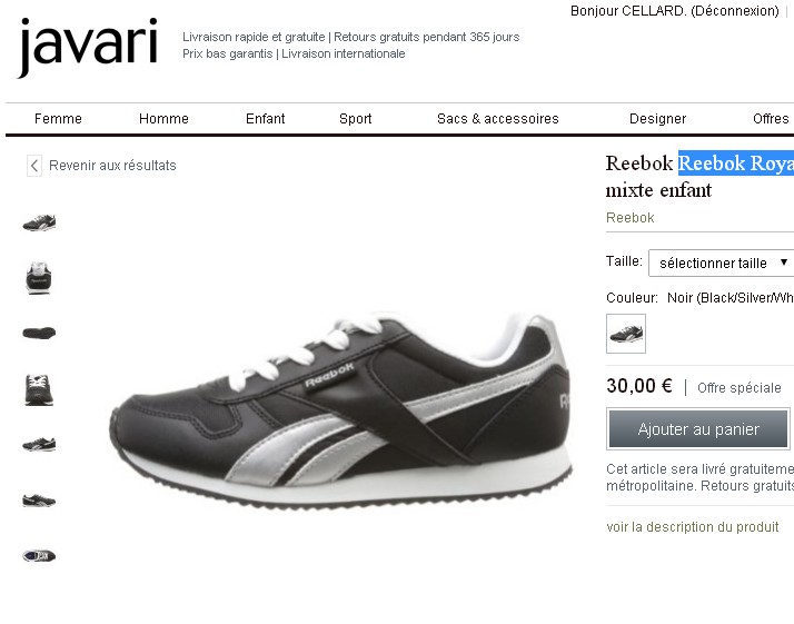 basket reebok enfant