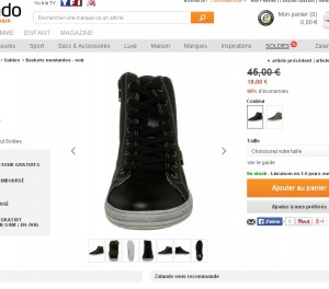 baskets dockers noires montante à 18 euros