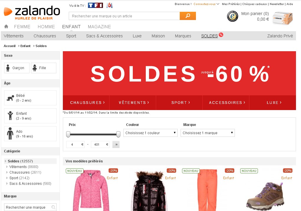 Soldes chaussures vetements sur zalando