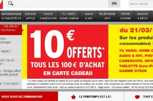 Darty : 10 euros en bon d’achat par tranche de 100 euros jusqu’au 26 mars