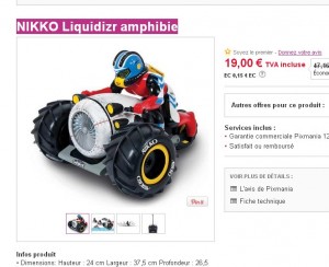 Bon plan jouet: vehicule amphibie nikko à 19 euros contre le double normalement