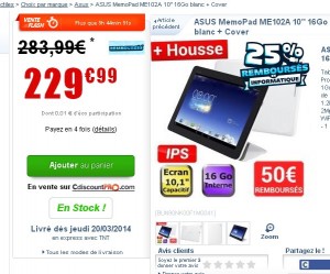 Bon plan tablette : Asus 10 pouces quad core qui revient à 123 euros