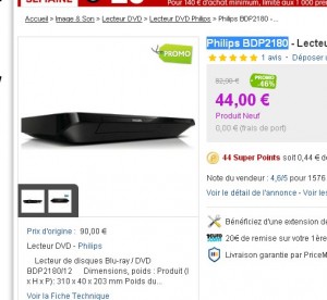 Moins de 50 euros un lecteur blu ray 3d philips