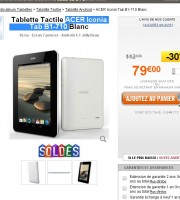 79 euros la tablette Acer iconia tab dual core 7 pouces, 1go de mémoire vive