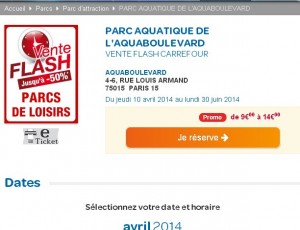 Aquaboulevard : billets à 14 euros pour les adultes , 9 pour les enfants ..pour une visite jusqu’au 30 juin 2014